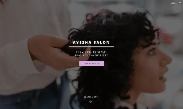 Ayesha Salon website preview